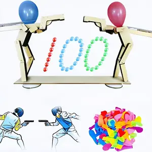 Wooden Duel Party Game Bots Interactive Balloon Popping Toy Handmade Wood Play Set for Gatherings Game Nights TikTok Viral Group Activity Gift Unisex    Valentine's Day gift