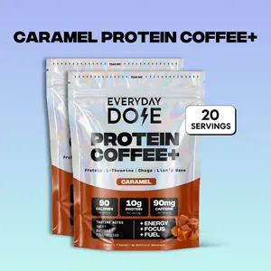 Everyday Dose Caramel Protein Coffee+ | 10g Protein Per Serving | Lion's Mane, Chaga & L-Theanine | 20 Servings | No Jitters No Crash tiktokshopspringglowup