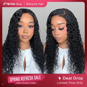 Wavymy Pre-Bleached Wear Go Casual Water Wave Versatile 7x5 Closure Lace Wigs Pre-Cut Glueless Wig 180% Density Wig Ready To Go Full Hair