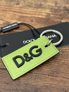 Pre-owned DOLCE & GABBANA As Seen On Screen As Seen On Screen SE4159 Green & Black Icon Tag Key Ring