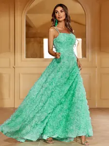 Floral Applique Backless Cami Dresses