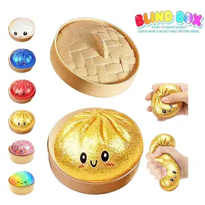 Glitter Dumpling Squishy with Steam Box, 2026 New Dumpling Squishy Mystery Box,10+ Colors Random Mystery Gift Box, More Surprises