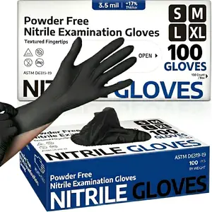 100pcs Nitrile Disposable Gloves, Lightweight, Home Cleaning, Pet Care, Non-Toxic Alcohol-Free, Multi-Functional Kitchen Gloves, Durable Cleaning Gloves, Household Cleaning Gloves, Cleaning Supplies
