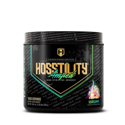 HOSSTILE Amped High-Stim Pre-Workout - 40 Servings, 450mg Energy Booster Pre-Workout Product, Extreme Energy & Focus Supplement for Intense Training, Energy Booster Pre-Workout Products