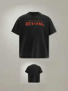 Vintage Treaty Oak Revival Western Cotton T-Shirt, Graphic Denim Pattern, Casual Comfortable Fit, Men's & Women's Fall Winter Top