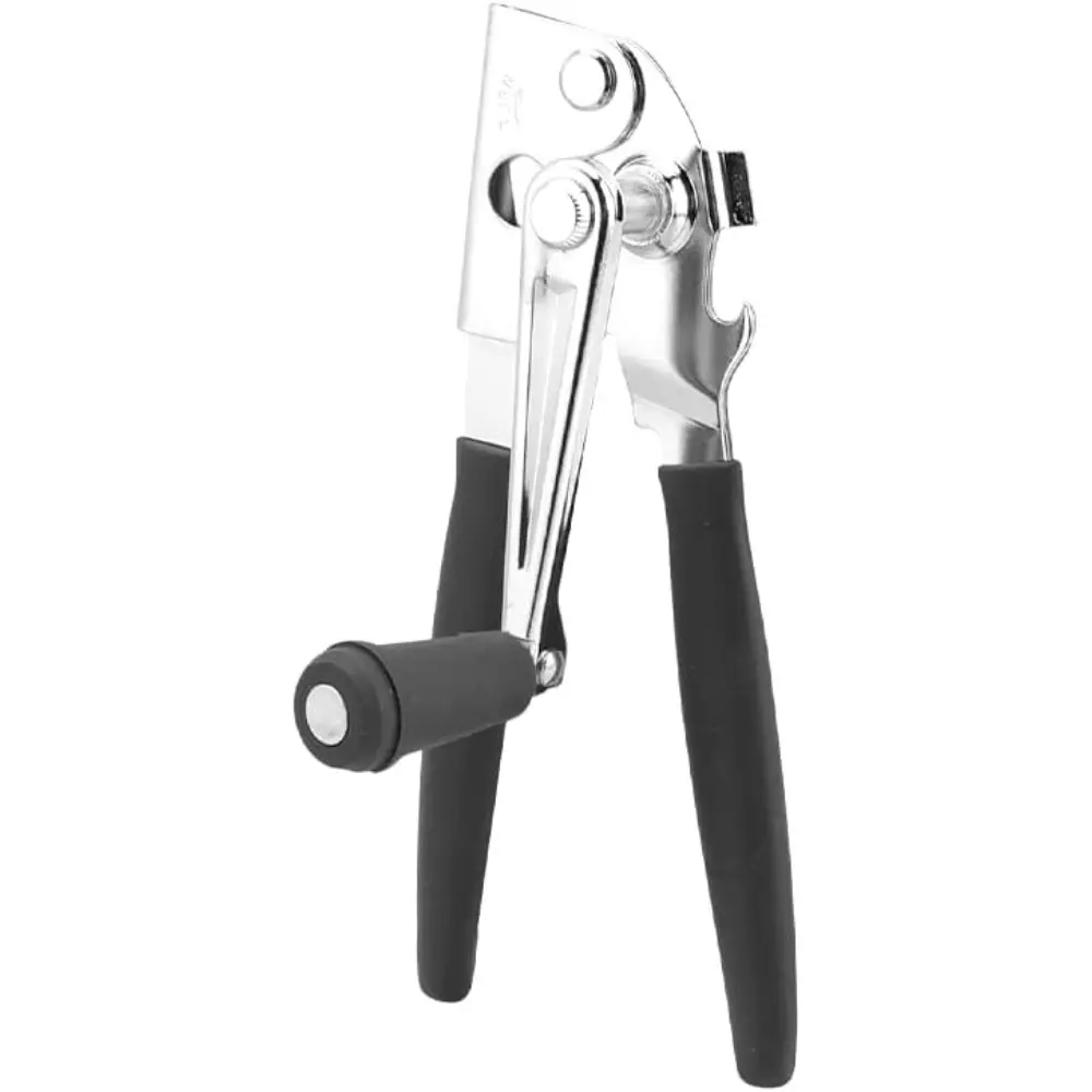 1 Pack Commercial Grade Heavy Duty Manual Can Opener with Easy Crank Folding Handle, Super Thick 20GA 2.0mm Steel with Chrome Plate Finish, Fit All Size Large Cans
