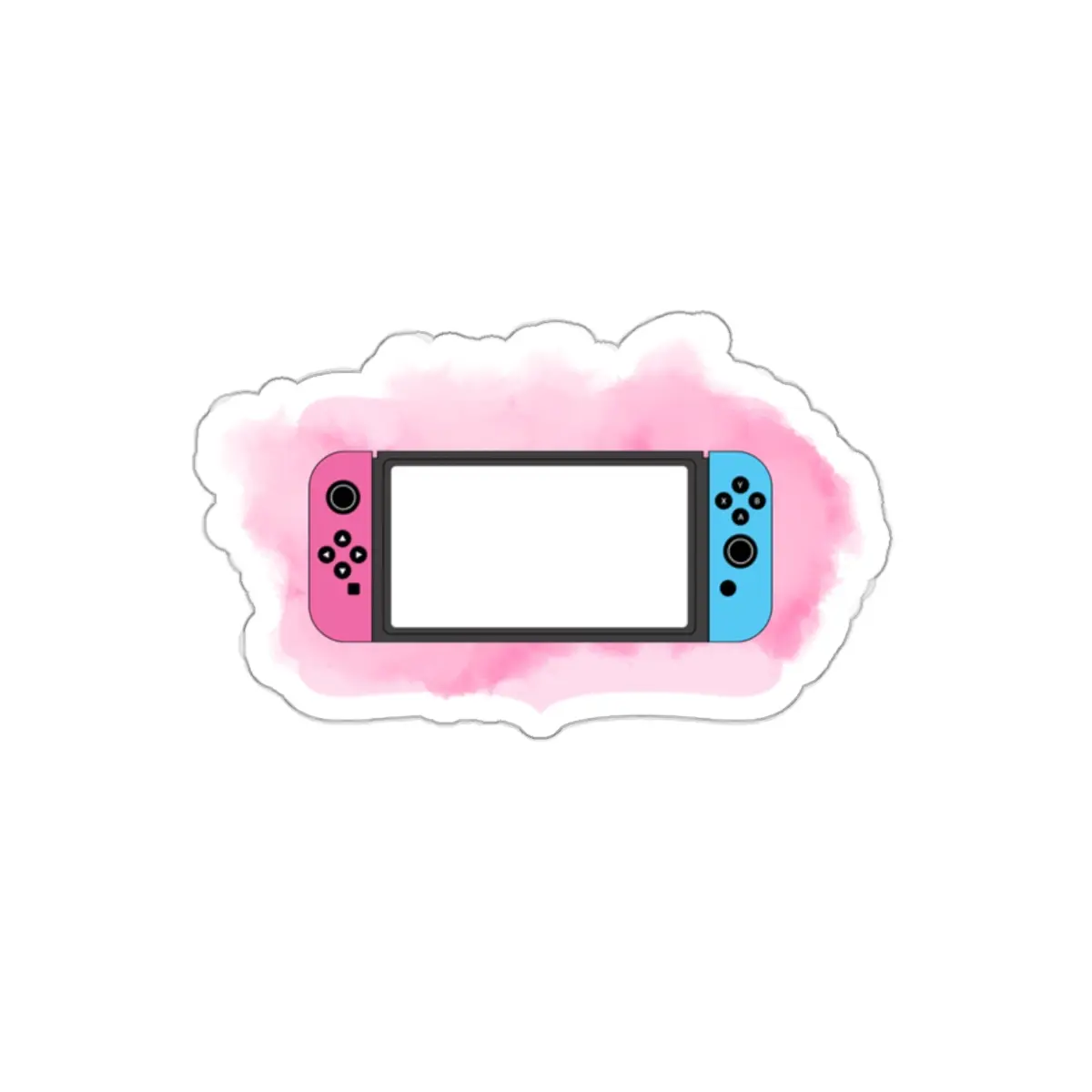 Pink Gaming Switch Die-Cut Stickers Matte Finish Eco-Friendly Printing UV Protective Laminate Water-Resistant Vinyl for Laptops Notebooks & Gaming Consoles