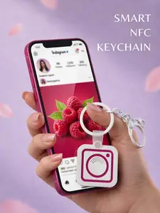 NFC Keychain – Tap to Share Instagram | Custom Digital Business Card | Smart NFC Tag