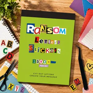 1500Pcs Letter Stickers for Scrapbooking, Ransom Note Sticker Book, Junk Journal, Journaling, DIY Crafts - Sticker Letters for Scrapbook Journaling Supplies