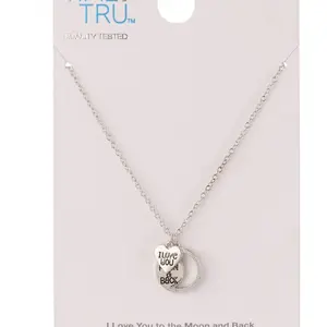 Time And Tru Adult Female Silver Tone “I Love You To The Moon And Back” Pendant