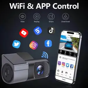 Compact 1080P WiFi Dash CamSuper Night Vision, Loop Recording, 360° Rotatable for All Vehicles camera car