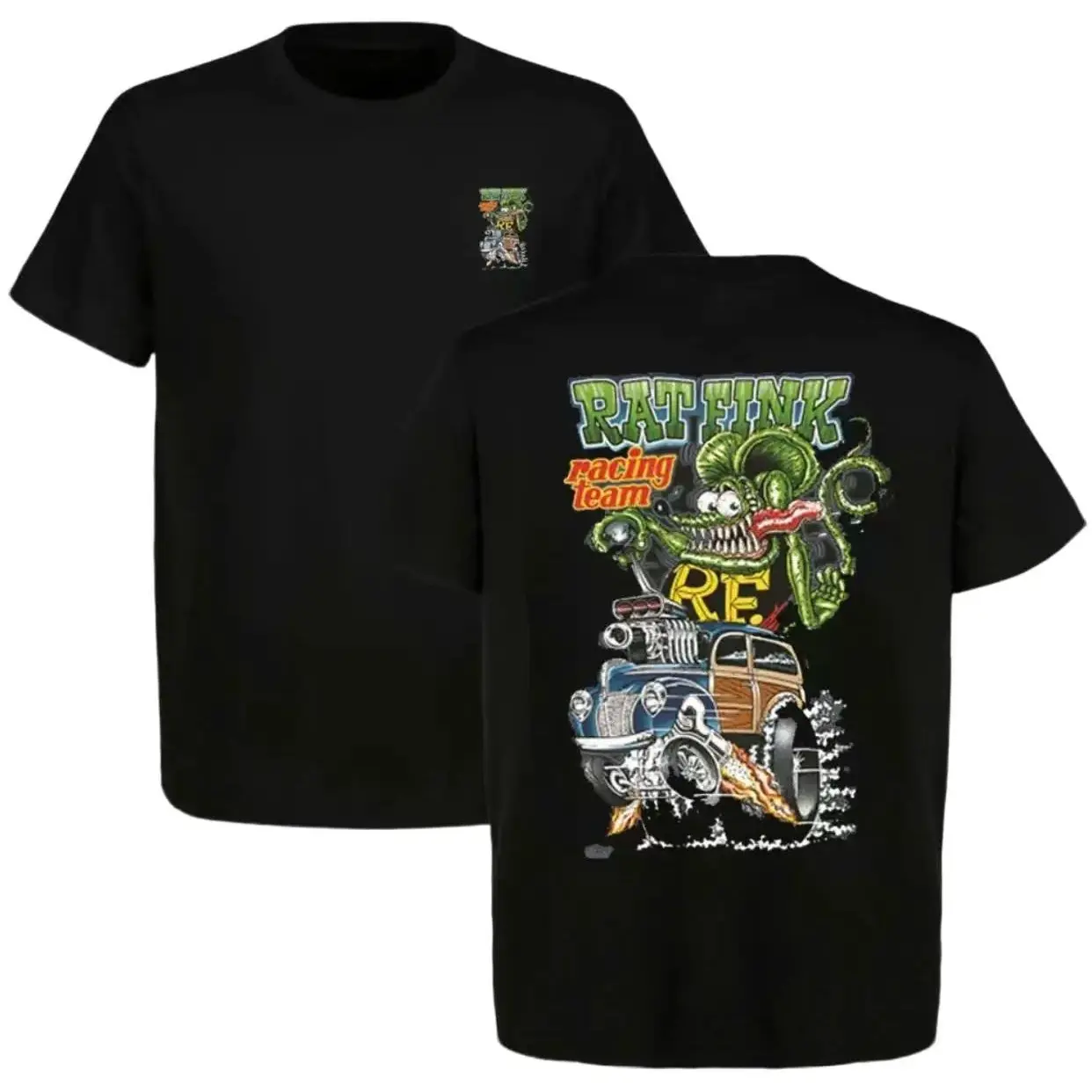 Rat Fink Racing Team T-shirt Retro Hotrod Streetwear For Car Enthusiast, Top Menswear
