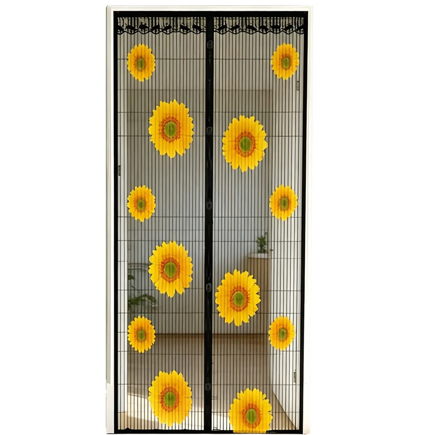Magnetic Mosquito Mesh Door Curtain, Summer Double-Door No-Drill Screen, Privacy Room Divider for Home, Bedroom & Kitchen