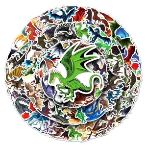Dragon Graffiti 100PCS Cartoon Animal Stickers - Waterproof & Durable Stickers for DIY Decoration on Skateboards, Water Bottles, and Luggage
