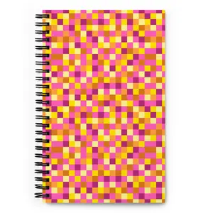 Pink Tile Quilter's Dot Grid Spiral Notebook