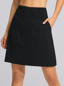Women's high-waisted casual tennis skirt, sports fitness skirt, anti-exposure, mid-length, two-piece, running, quick-drying, golf mini skirt, High Waisted Skorts, Skort with Pockets