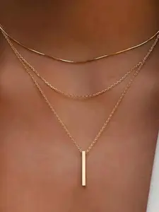 Women's Elegant Minimalist Layered Necklace, Trendy Exquisite Pendant Necklace, Exquisite Chain Jewelry, Chic Gorgeous Jewelry As Gift for Girlfriend