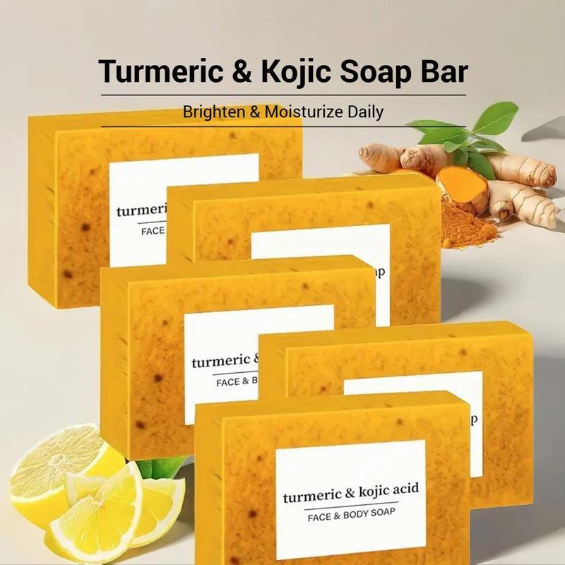 3PCS Lemon Turmeric KojicAcid SoapLemon Kojic Acid Soap BarTurmeric Soap BarKojic Acid SoapDark Spot Remover for Face Facial Skincare Radiant Comfort
