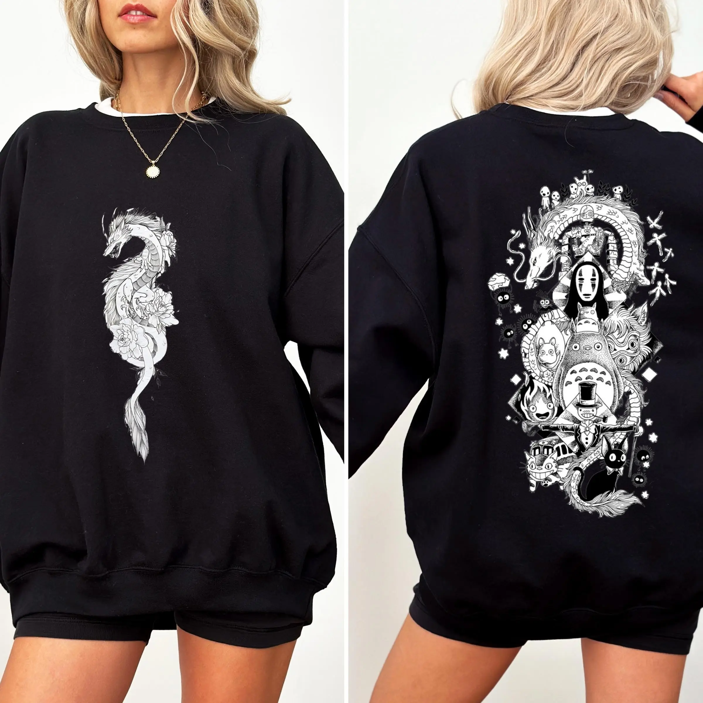 Studio Ghibli Sweatshirt,Totoro Shirt,Spirited away haku shirt,Hayao Miyazaki,Spirited away, Howl's Moving Castle shirt,Hayao Miyazaki Shirt