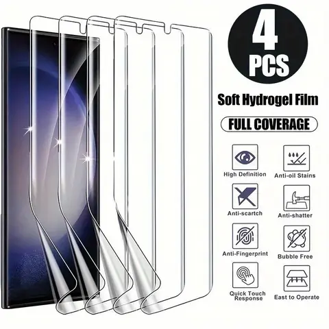4Pcs Hydrogel Screen Protector for Samsung Galaxy S25 Ultra S25 Plus S24 Ultra S24 S23 S22 S21