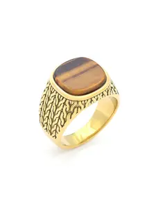 316L Stainless Steel Men's Tiger Eye Agate Ring – High Quality, Tarnish-Free, Hypoallergenic Gemstone Jewelry