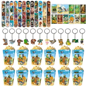 Brainrot Tralalero Tralala Funny Animal Series Birthday Party Gift Decoration Set, including 12 bracelets, 12 keychains, 12 notebooks, and 12 popcorn boxes, perfect for giving to guests at a party, making it the best choice for gatherings or celebrations