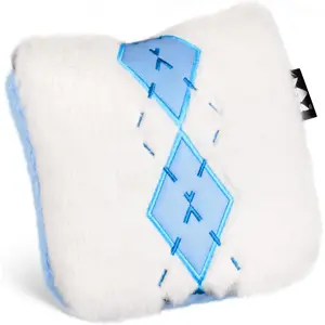 Craftsman Golf Blue White Argyle Plush Mallet Putter Cover Protector for Heel Shaft Putters