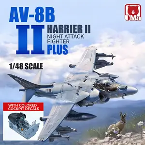 Uma Assembly Plane D1001 1/48 Scale Us AV-8b Harrier Ii Plus Attack Model Toy, Military Building Kit, Airplane Model, Model Aircraft, Ready Stock