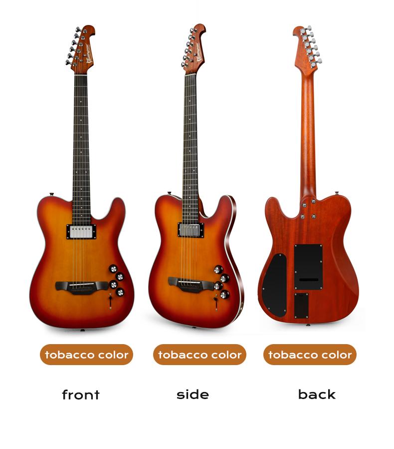 Bullfighter K10 Hybrid Silent Guitar – 2-in-1 Acoustic & Electric Modes, Built-in Chorus & Reverb Effects, Solid Maple Body, Lightweight & Portable – Perfect for Home Practice, Travel, and Stage Performance