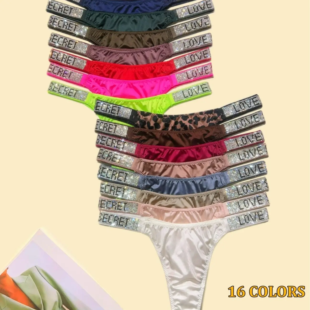 3~6 pack Women's shining & sparkling A+rhinestone thongs / briefs (2 style to choose 6~10 colours), high quality, comfortable and fresh underwear，panties, suitable for daily life, sports, and four-season multi-pack fashion women's underwear size for S-XL