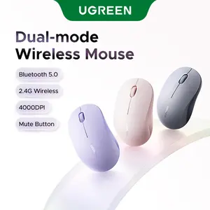 UGREEN  Wireless Bluetooth Mouse Laptop Mice Portable(BT5.0 and USB 2.4G) Dual Mode Connection Silent Slim Computer Mouse for Laptop/iPad Tablet/Apple MacBook/PC,TikTokShopSpringGlowUp,Greenish