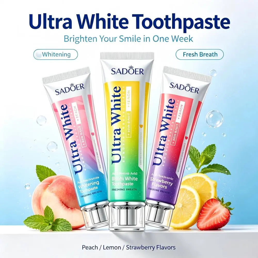 Adult Lemon Peppermint Flavor Oral Freshening Toothpaste, 3.52 oz Portable Travel-Size Soft Plastic Tube Toothpastes,12-Month Shelf Life, for Fresh Breath, Mouth Care, Oral Freshening Toothpastes