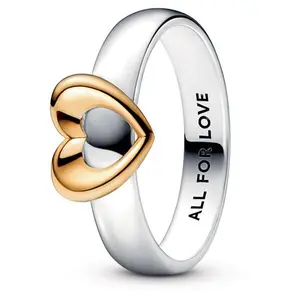 Pandora Radiant Two-tone Sliding Heart Ring 162504c00-58