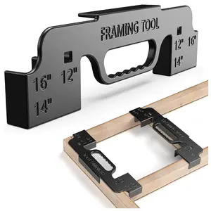 3 in 1 Framing Tools,16 Inch on Center Framing Layout Tool,Cast Aluminum Framing Spacing Tool,Measurement Framing Jig for Walls,Roofs,Floors or Ladders