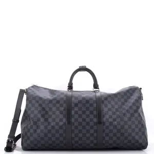 Pre-owned Louis Vuitton Canvas (Coated) Travel Bags Keepall Bandouliere Bag Damier Cobalt 55 by Rebag