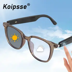 Koipsse Smart Glasses Bluetooth Glasses Black Technology HIFI Sound Quality Suitable For All Ages Holiday Gift Sunglasses Headphone Glasses High Appearance Audio Sunglasses Gift Smart Glass Eyewear Anti-Blue Light Lenses Photochromic Lenses