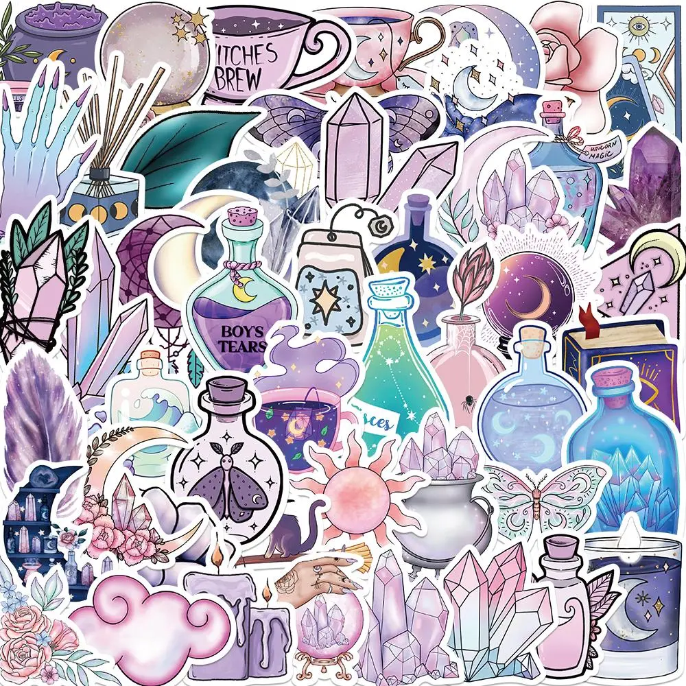 Fantasy Themed Sticker, 50/1000pcs Waterproof Self Adhesive Decor Paper, Decor Sticker for Gift Greeting Card Water Bottle Laptop Phone, Ornaments