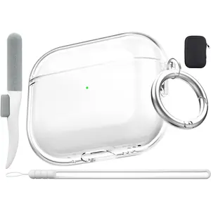 for Airpods Pro 3 Case Clear with Cleaner Kit| Soft TPU Airpods Pro 3 Generation Case| Protective Cover Shockproof| iPods Pro 3 Cases| for Air pods Pro Gen 3 2025(Clear)
