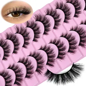 10 Pairs 3D fluffy false eyelashes for dramatic fake eyelashes Messy False Eyelashes Fluffy Thick Lashes