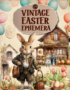 Vintage Easter Ephemera Book: High Quality Images Of Rabbits and Flowers, For Paper Crafts, Scrapbooking, Mixed Media, Junk Journals, Collage Art, Artist Trading Cards, and More.