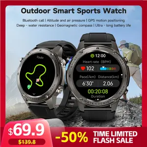 BOZLUN GPS Smartwatch Dual Band Six Star Positioning 170+ Sports Modes AMOLED Display 10 Days Battery 5ATM Waterproof Bluetooth Fitness Adventure Call Watch GPS Trajectory Wearable Swimming Posture Recognition Smartphone Charging Wristwatch Workout, Scree