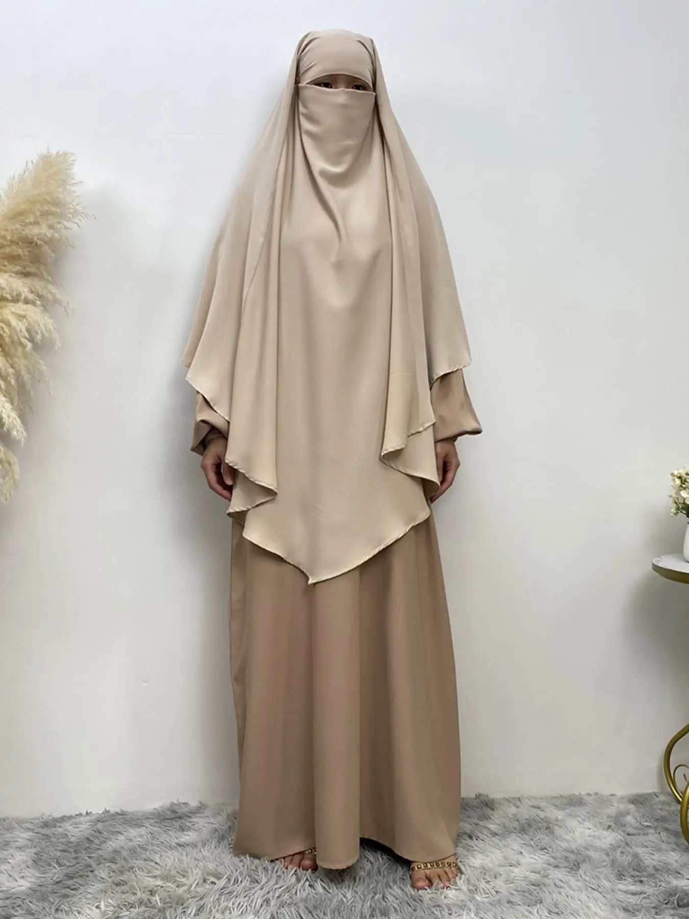 Women's Solid Color Khimar, Modest Fashion Comfortable Khimar for Daily Wear, Women's Islamic Clothing for Summer