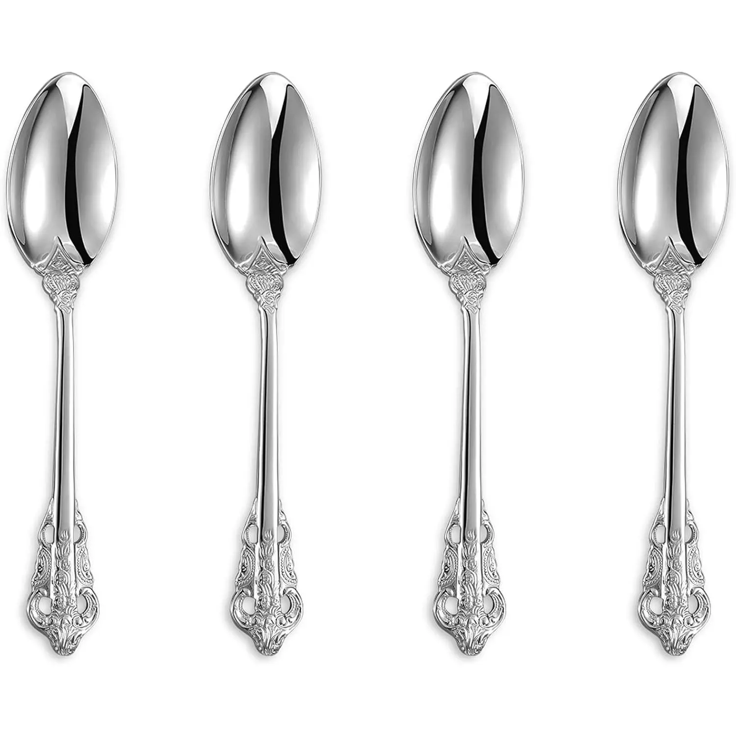 Luxury 6.3" Teaspoons, 18/10 Stainless Steel, Gorgeous Small Spoons, Stirring, Mixing, Sugar, Cake, Dessert Spoons, Mini Antipasto spoons ()