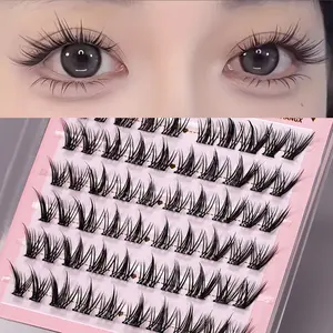 6 Rows Self-Adhesive Fluffy False Eyelashes, Soft Reusable Anime Lashes, Perfect for Beginners, Cute Korean Style C Curl, Multiple Lengths