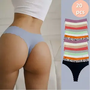 QQQ 20-Pack Women's Seamless, Breathable and Stretch  Panties with Low-Rise Design. Sexy underwear perfect for beach outings, parties, camping and family gatherings.