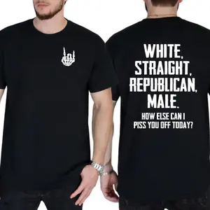 "White Straight Republican Male" T-Shirt – Bold Identity Graphic Tee