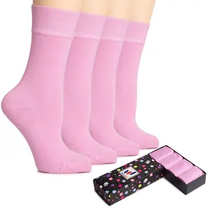 Women's Dress Crew Bamboo Business Socks, 4 Pairs