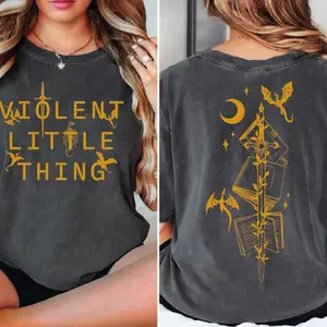 Comfort Colors Violent Little Thing  2-Sided Shirt, Fourth Wing Dragon Rider Tee ,Riders Quadrant Tee, Basgiath Shirt, Bookish Shirt, Women Outfit M071