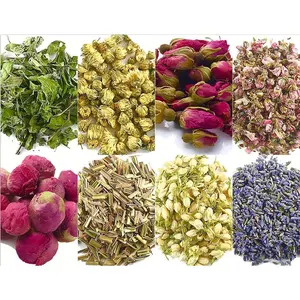 Dried Flowers and Herbs Accessories Decorations 8 Bags Set Dry Flowers Essential Supplies Rose Buds Lavender Chamomile Jasmine Scents for Flower Arrangements Crafts Bath Soap Lip Gloss Making