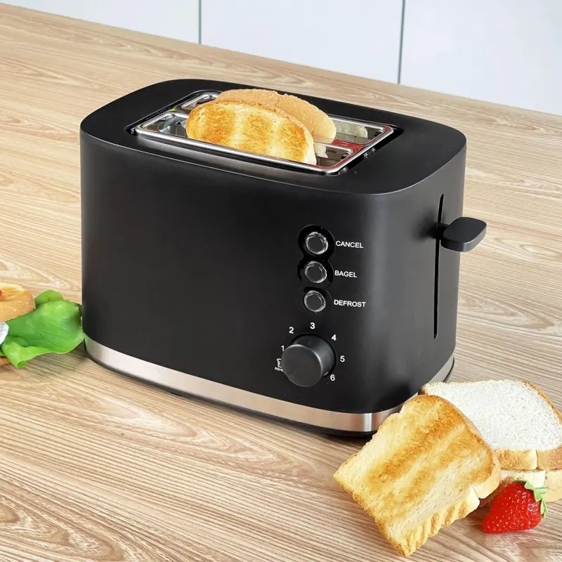 Touch Screen Stainless Steel 2-Slice 6-Gear Automatic Mini Household Breakfast Toaster